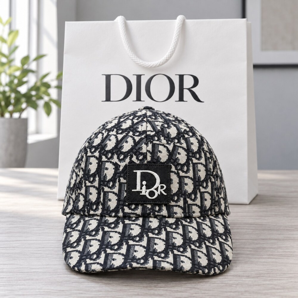 Dior Oblique Logo Patch Cap